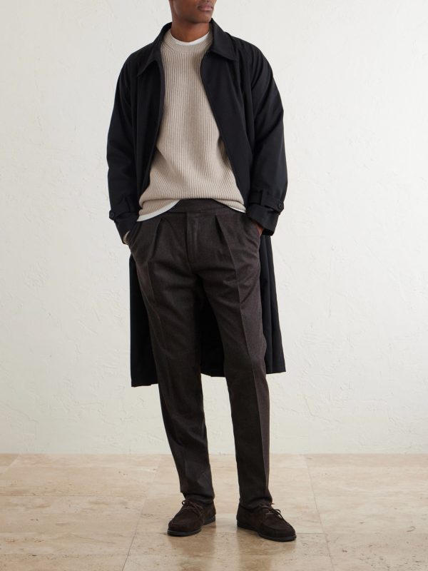 Tapered Pleated Wool and Cashmere-Blend Suit Trousers - OU Tapered Pleated Wool and Cashmere-Blend Suit Trousers - OU