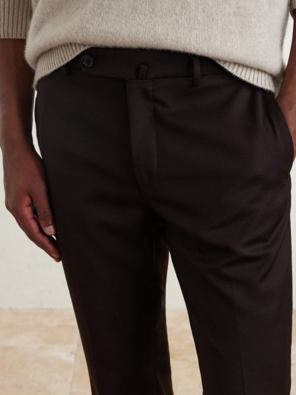 Straight-Leg Pleated Woven Suit Trousers - E1 Straight-Leg Pleated Woven Suit Trousers - E1