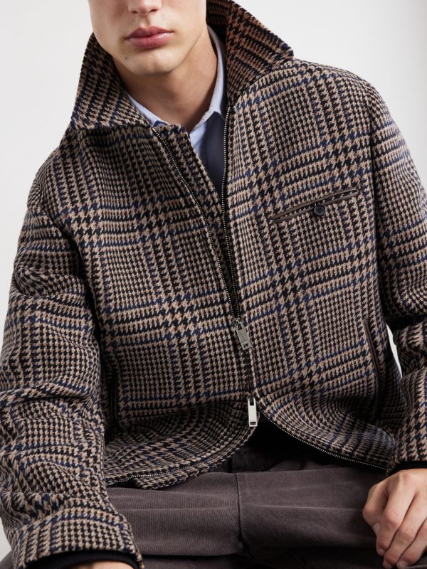 Montedoro Il Primo Checked Stretch-Wool Blouson Jacket - E1 Montedoro Il Primo Checked Stretch-Wool Blouson Jacket - E1