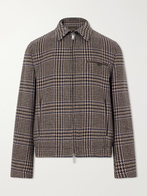Montedoro Il Primo Checked Stretch-Wool Blouson Jacket Montedoro Il Primo Checked Stretch-Wool Blouson Jacket