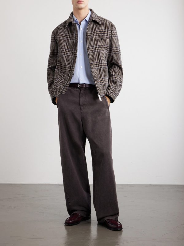 Montedoro Il Primo Checked Stretch-Wool Blouson Jacket - OU Montedoro Il Primo Checked Stretch-Wool Blouson Jacket - OU