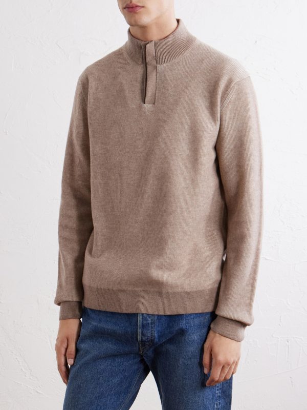 Virgin Wool Half-Zip Sweater - FR