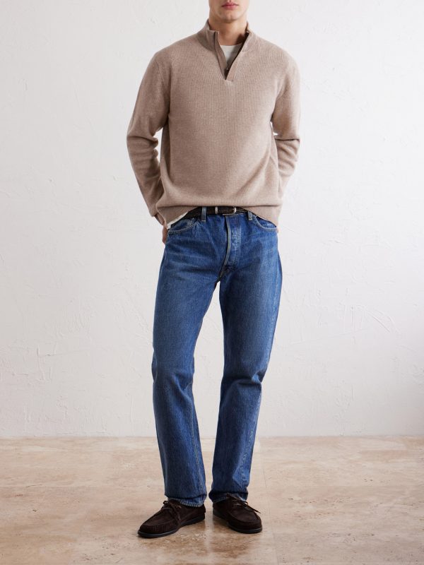 Virgin Wool Half-Zip Sweater - OU