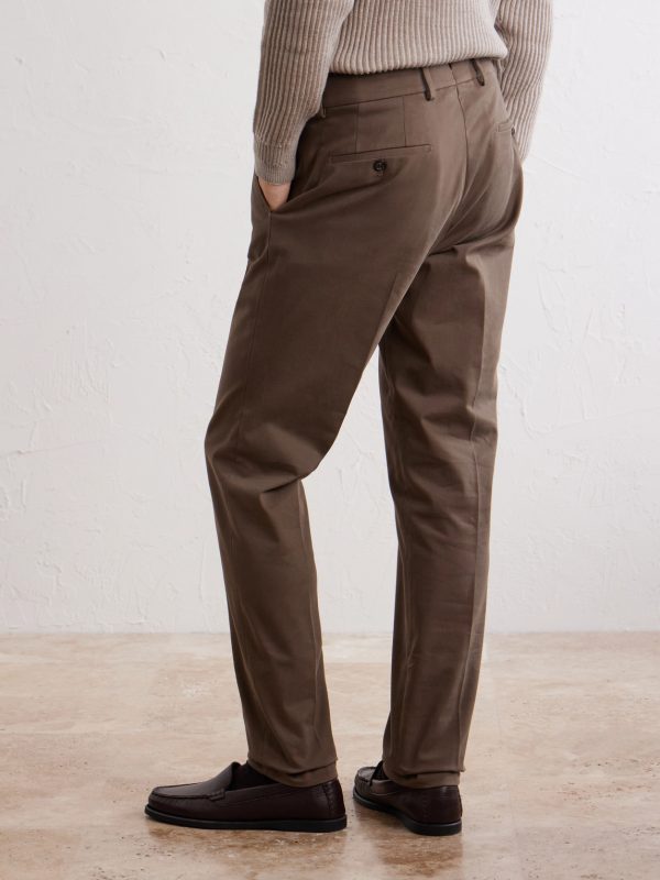 Straight-Leg Stretch-Cotton Gabardine Trousers - BK Straight-Leg Stretch-Cotton Gabardine Trousers - BK