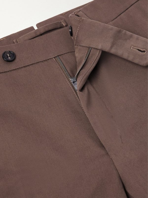 Straight-Leg Stretch-Cotton Gabardine Trousers - E1 Straight-Leg Stretch-Cotton Gabardine Trousers - E1