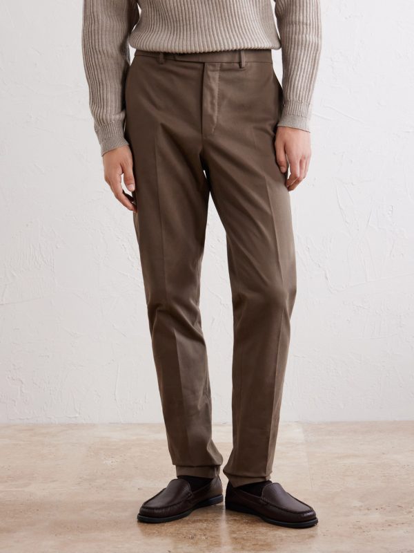 Straight-Leg Stretch-Cotton Gabardine Trousers - FR Straight-Leg Stretch-Cotton Gabardine Trousers - FR