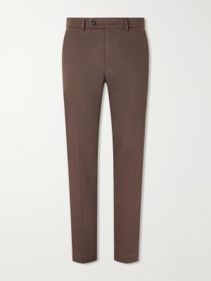 Straight-Leg Stretch-Cotton Gabardine Trousers