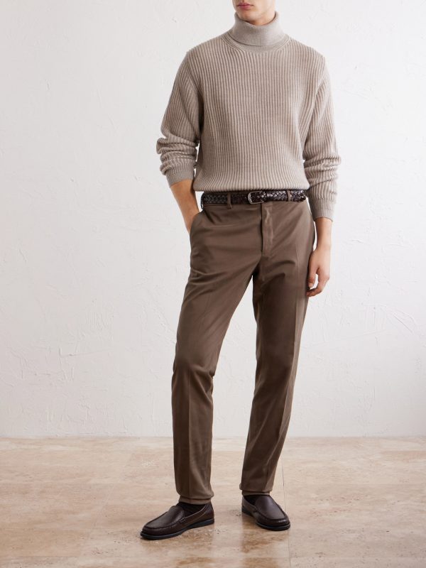 Straight-Leg Stretch-Cotton Gabardine Trousers - OU Straight-Leg Stretch-Cotton Gabardine Trousers - OU
