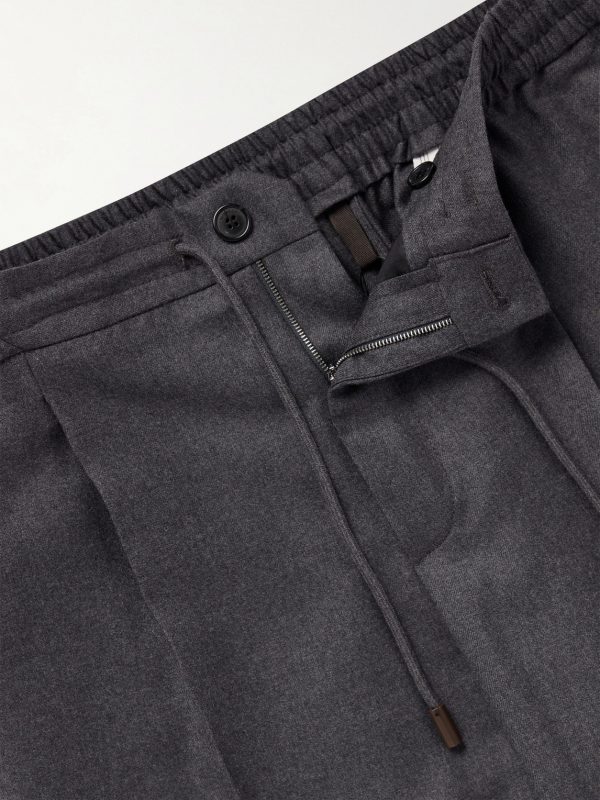 Tapered Pleated Virgin Wool Trousers - E1