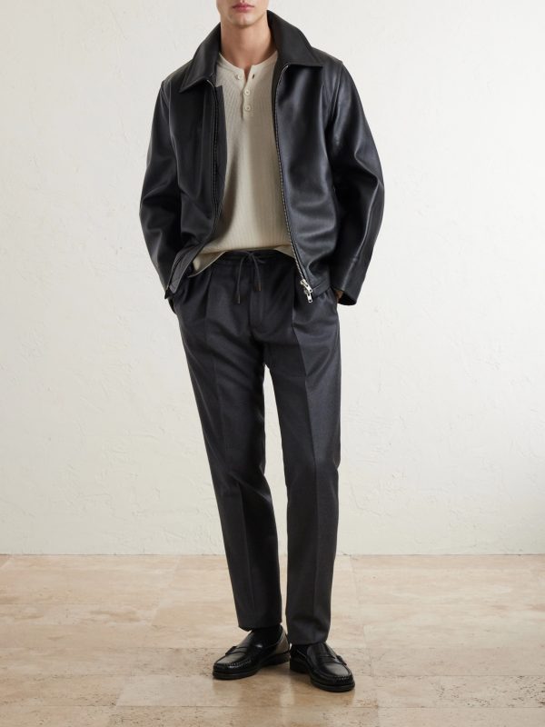 Tapered Pleated Virgin Wool Trousers - OU