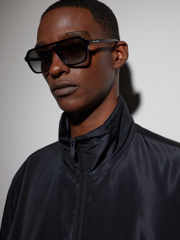 Aviator-Style Acetate Sunglasses - BK