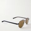 Aviator-Style Black-Tone Sunglasses - FR Aviator-Style Black-Tone Sunglasses - FR