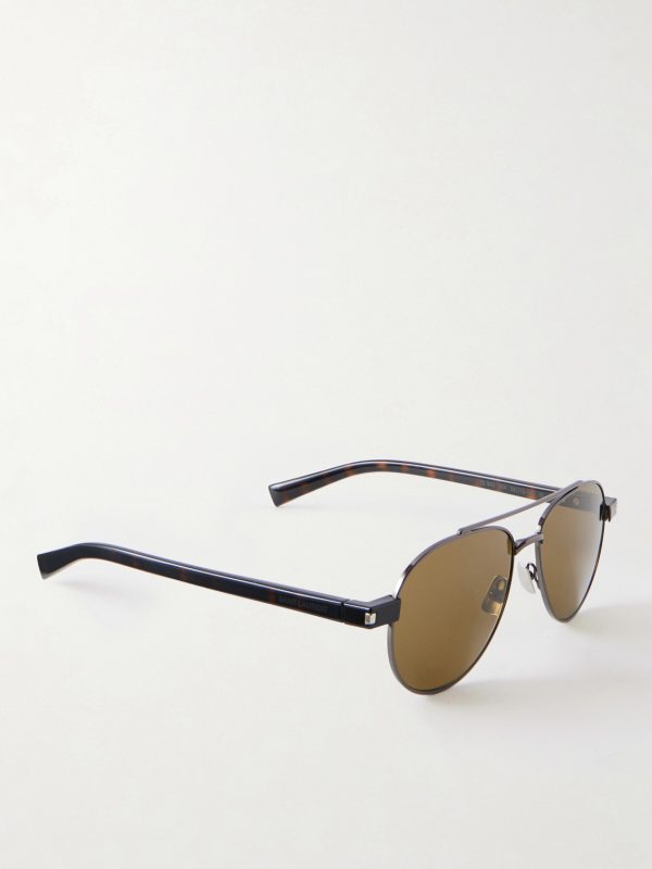 Aviator-Style Black-Tone Sunglasses - FR Aviator-Style Black-Tone Sunglasses - FR