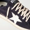 Ball Star Distressed Leather-Trimmed Suede Sneakers - CU