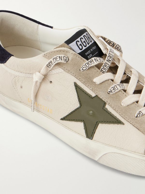 Super-Star Distressed Suede -Trimmed Leather Sneakers - CU Super-Star Distressed Suede -Trimmed Leather Sneakers - CU