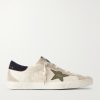 Super-Star Distressed Suede -Trimmed Leather Sneakers Super-Star Distressed Suede -Trimmed Leather Sneakers