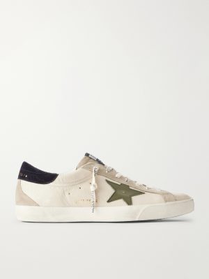 Super-Star Distressed Suede -Trimmed Leather Sneakers Super-Star Distressed Suede -Trimmed Leather Sneakers