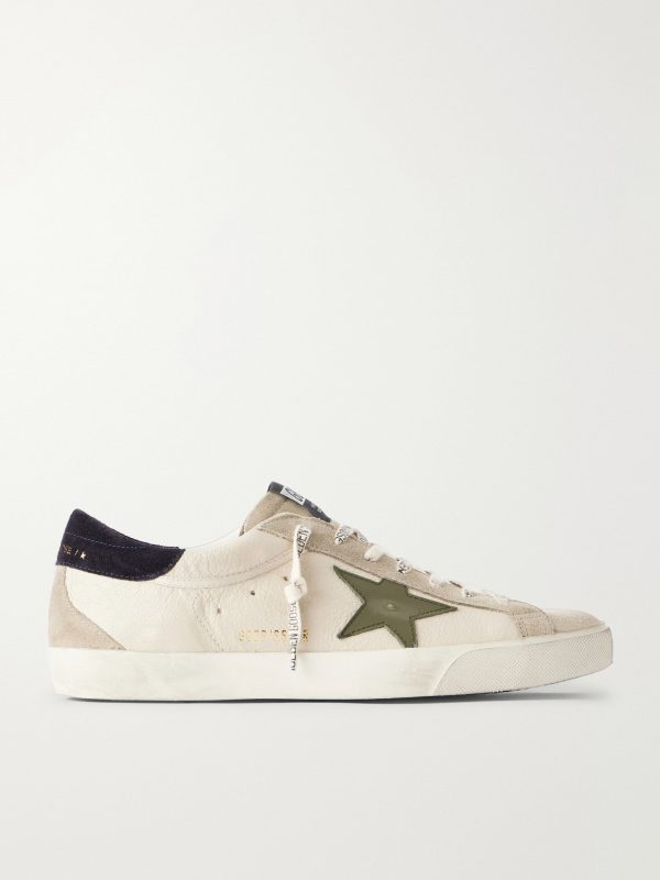 Super-Star Distressed Suede -Trimmed Leather Sneakers Super-Star Distressed Suede -Trimmed Leather Sneakers