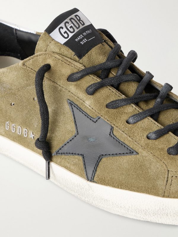 Super-Star Distressed Leather-Trimmed Suede Sneakers - CU Super-Star Distressed Leather-Trimmed Suede Sneakers - CU
