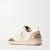 Ball Star Distressed Suede -Trimmed Leather Sneakers - BK Ball Star Distressed Suede -Trimmed Leather Sneakers - BK