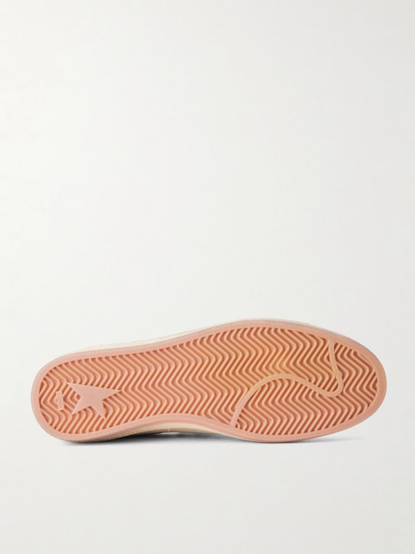 Ball Star Distressed Suede -Trimmed Leather Sneakers - E1 Ball Star Distressed Suede -Trimmed Leather Sneakers - E1