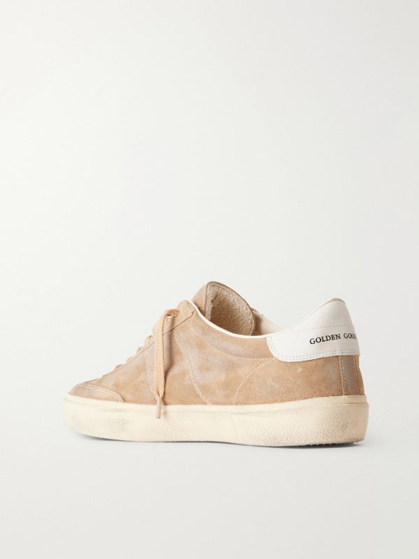 Super-Star Distressed Leather-Trimmed Suede Sneakers - BK Super-Star Distressed Leather-Trimmed Suede Sneakers - BK