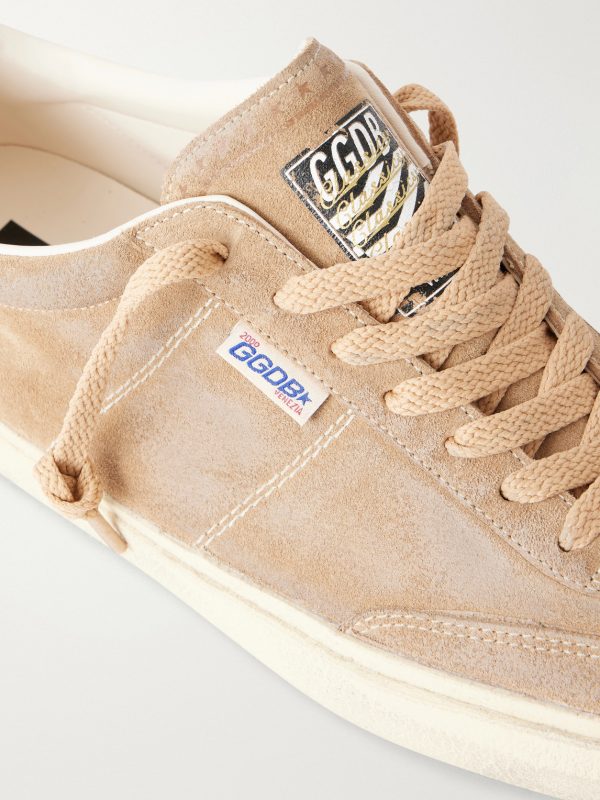 Super-Star Distressed Leather-Trimmed Suede Sneakers - CU Super-Star Distressed Leather-Trimmed Suede Sneakers - CU