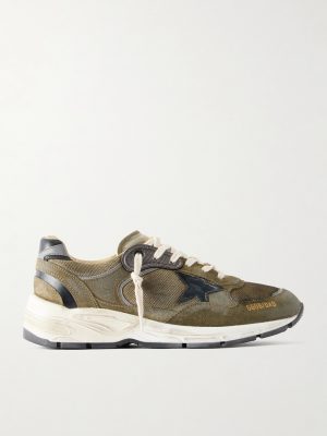 Running Dad Suede-Trimmed Mesh Sneakers