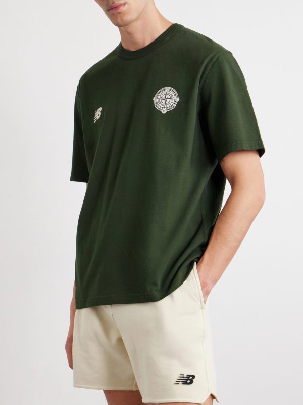 + New Balance Logo-Print Cotton-Jersey T-Shirt - FR