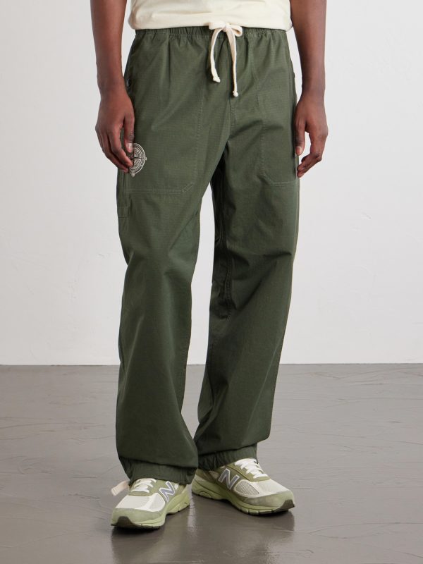 + New Balance Straight-Leg Logo-Print Cotton-Ripstop Trousers - FR