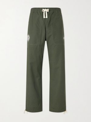 + New Balance Straight-Leg Logo-Print Cotton-Ripstop Trousers