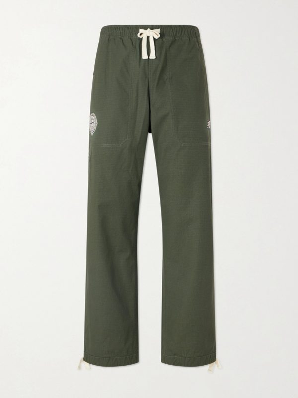 + New Balance Straight-Leg Logo-Print Cotton-Ripstop Trousers