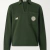 + New Balance Logo-Print Cotton-Jersey Polo Sweater + New Balance Logo-Print Cotton-Jersey Polo Sweater