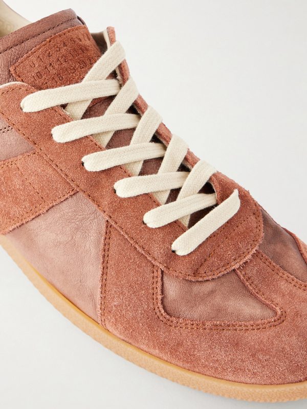 Replica Suede-Trimmed Leather Sneakers - CU Replica Suede-Trimmed Leather Sneakers - CU