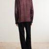 Paisley-Print Satin Shirt - BK