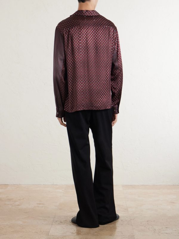Paisley-Print Satin Shirt - BK