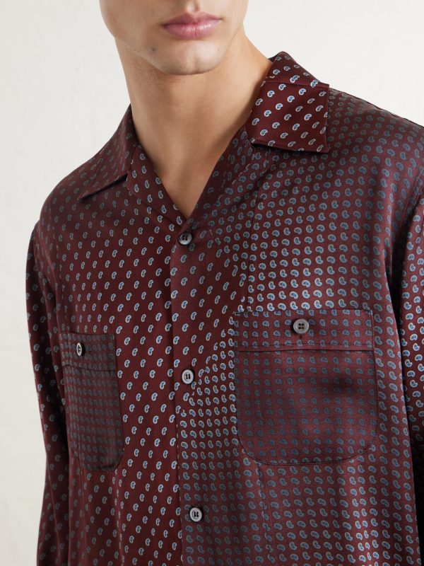 Paisley-Print Satin Shirt - CU