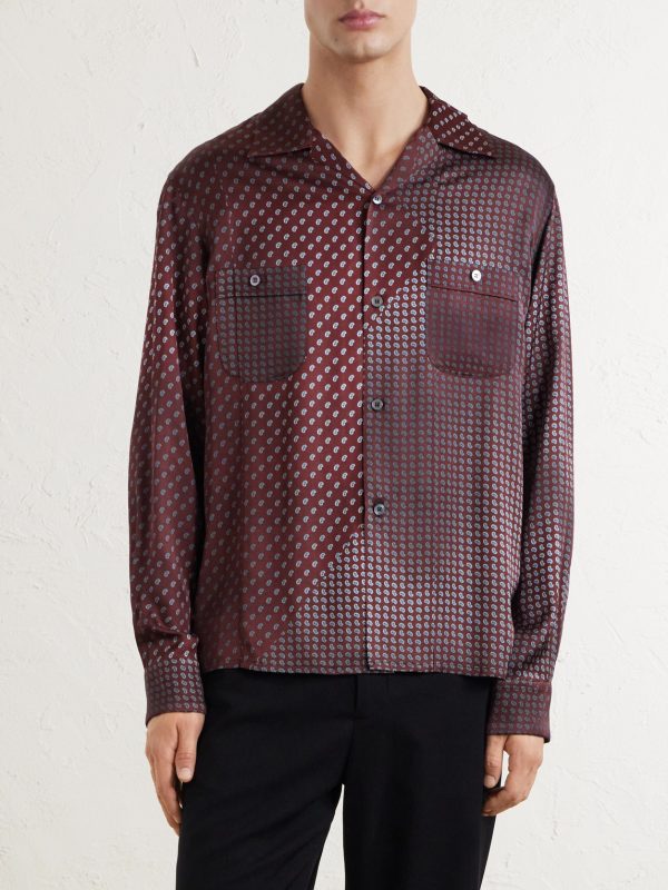 Paisley-Print Satin Shirt - FR