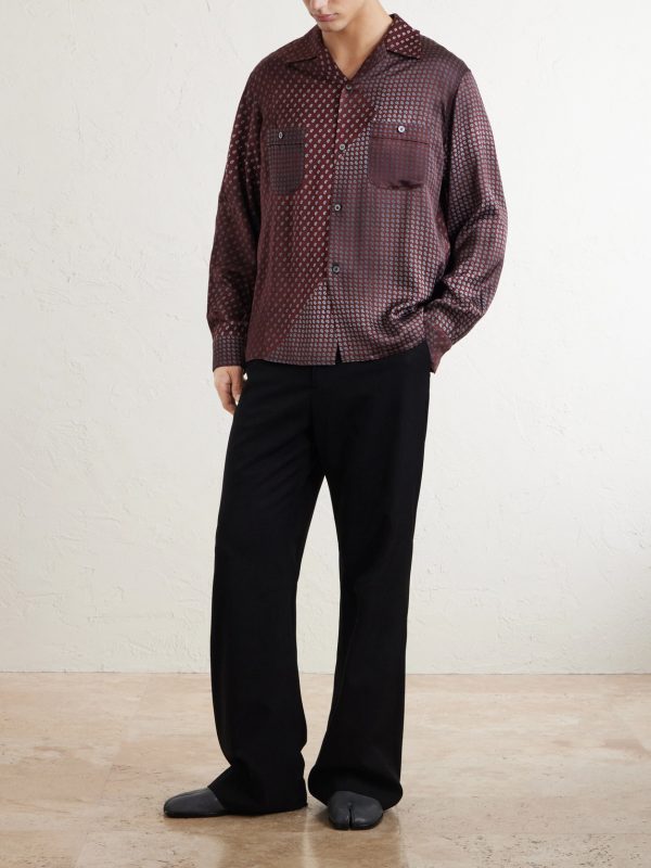 Paisley-Print Satin Shirt - OU