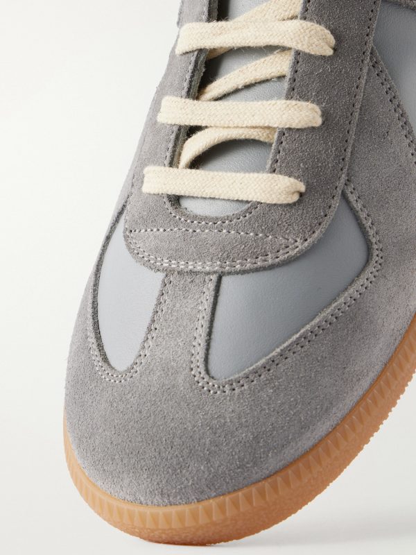 Replica Suede-Trimmed Leather Sneakers - CU