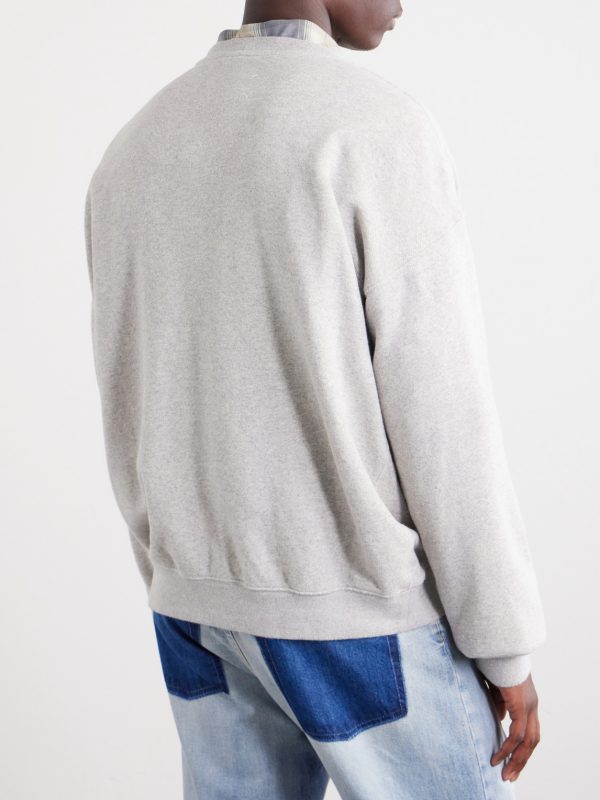 Double Layered Cotton-Fleece Sweatshirt - BK Double Layered Cotton-Fleece Sweatshirt - BK