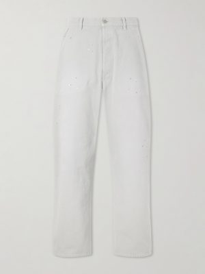 Wide-Leg Paint-Splattered Cotton-Canvas Trousers Wide-Leg Paint-Splattered Cotton-Canvas Trousers