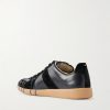 Replica Paint-Splattered Leather Sneakers - BK Replica Paint-Splattered Leather Sneakers - BK
