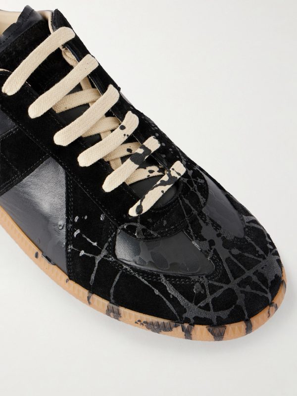Replica Paint-Splattered Leather Sneakers - CU Replica Paint-Splattered Leather Sneakers - CU