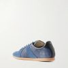 Replica Suede-Trimmed Leather Sneakers - BK Replica Suede-Trimmed Leather Sneakers - BK
