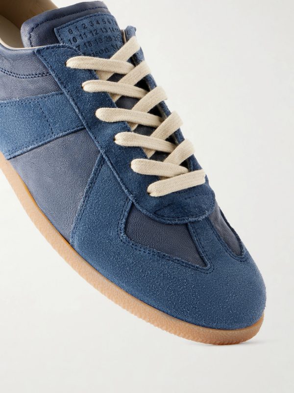 Replica Suede-Trimmed Leather Sneakers - CU Replica Suede-Trimmed Leather Sneakers - CU