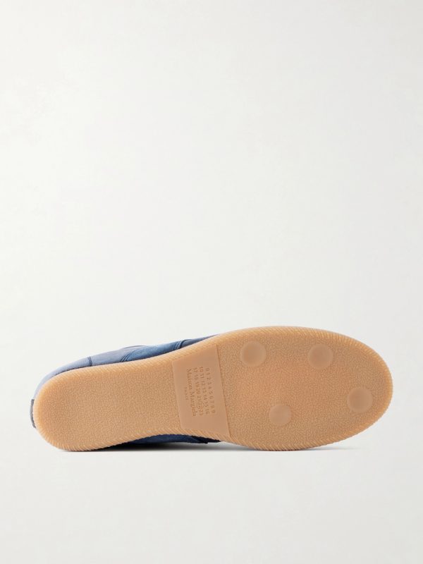 Replica Suede-Trimmed Leather Sneakers - E1 Replica Suede-Trimmed Leather Sneakers - E1