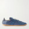 Replica Suede-Trimmed Leather Sneakers Replica Suede-Trimmed Leather Sneakers