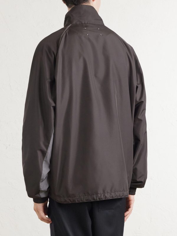 Mesh-Trimmed Shell Jacket - BK