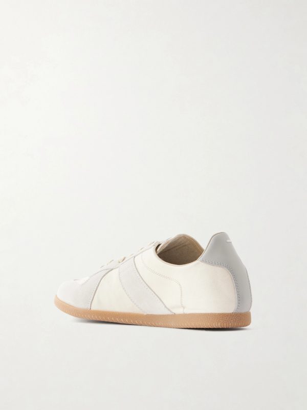 Replica Suede-Trimmed Leather Sneakers - BK Replica Suede-Trimmed Leather Sneakers - BK